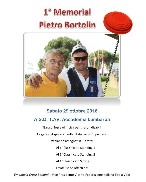 locandina memorial pietro bortolin. Tieo a volo